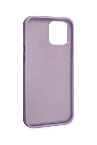 Apple iPhone Uyumlu- 12 Pro Max Kılıf Asya Deri Silikon - Lila