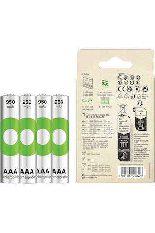 Gp Recyko B441 4 X 950 Mah R03 Aaa Pilli Şarj Cihazı Gp-b441/100hcer21-2gtlb4