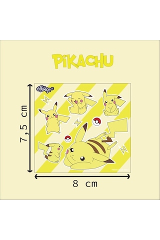 Mini Things Art Özel Tasarım Pikaçu Pikachu Pokemon Sticker 11 Parça Set -1 Adet-
