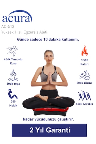 Ac-513 5 Programlı Bluetoothlu Yüksek Hızlı Egzersiz Aleti Kırmızı