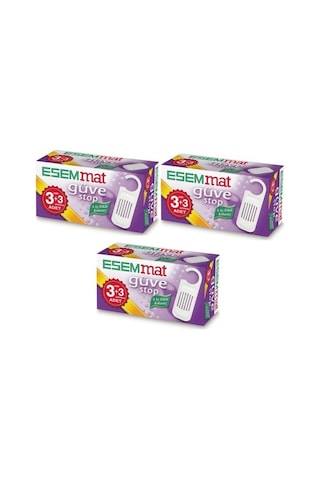 Esemmat Güve Stop Kokusuz Askılı + Çekmece 3 x 3'lü Set