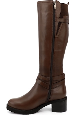 Gönderir Kadın Kahve Antik Fermuarlı Kalın Topuklu Hakiki Deri Çizme Gkzc13444562 Kahverengi