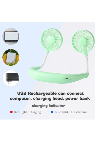 Soulader Taşınabilir Şarj Edilebilir Usb Boyun Fanı, Hafif Ve Pratik, 3 Kademeli Hız Ayarı, Kişisel Serinletici