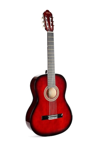 Valencia Vc104trds Klasik Gitar 4/4 Kırmızı Sunburst Sap Çelikli - Canlı Renk - Başlangıç