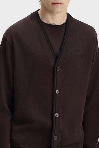 Fred Perry Yün Ve Pamuklu Regular Fit Düğmeli Hırka Erkek Hırka K3300 33c Kahve