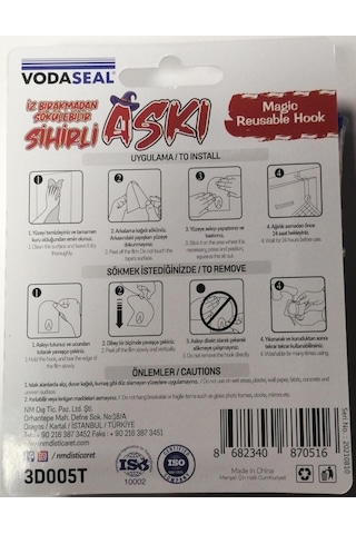 Vodaseal Iz Bırakmadan Sökülebilir Sihirli Yuvarlak Askı 3 Kg Çok Renkli