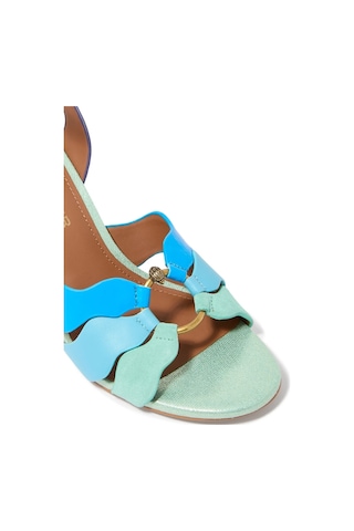 Kurt Geiger Sun Wave %100 Deri Lüks Tasarın Kadın Sandalet Mavi