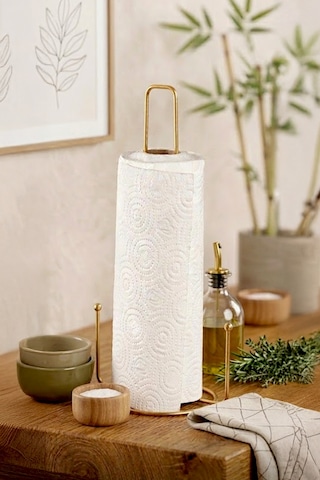 Paslanmaz Metal Peçetelik-rulo Kağıt Havluluk 29 Cm Gold