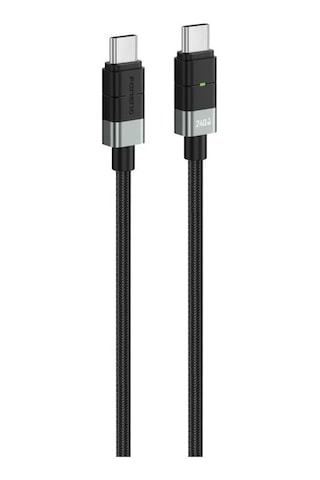Foneng Xs03 60w Type-c To Type-c Işıklı Örgü 1.2m Hızlı Data Ve Şarj Kablosu