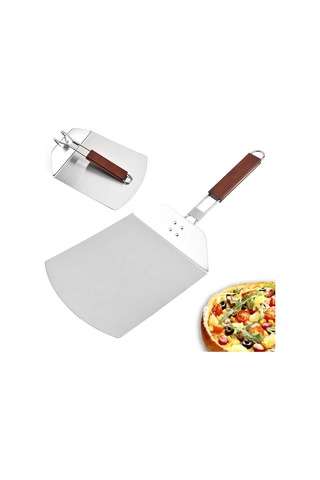 Sones Paslanmaz Çelik Katlanır Pizza Spatulası Kare Kek Transfer Spatulası Pişirme Aletleri