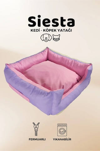 Xpermate Yuvi Kedi Yatağı Köpek Yatağı Tüy Tutmaz Kumaş Su İtici Kumaş Fermuarlı 55 x 60 x 23 CM