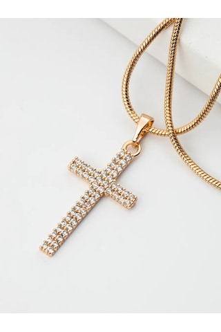 Xuping Taşlı Altın Kaplama Haç Kolye Tıbbi Alaşımlı 158089319 Altın Rengi