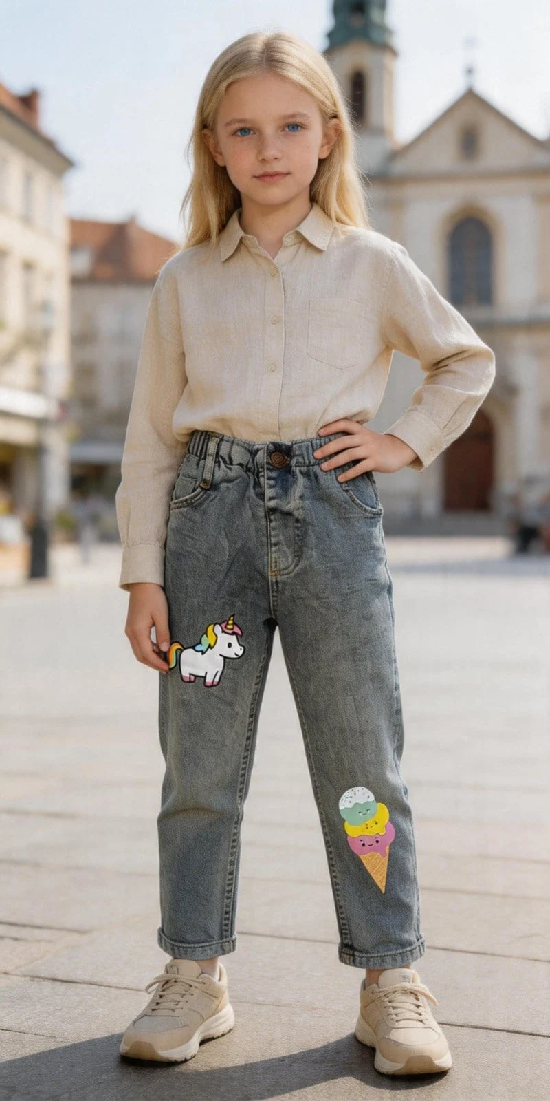 Kaizer Jeans Füme Dondurma Desenli Çocuk Pantolonu