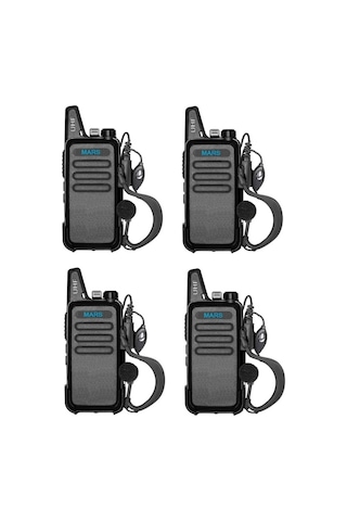 4lü Pmr 446 Türkçe Konuşan El Telsizi Yeni Tasarım Type-c Şarjlı Mars Kulaklık Set