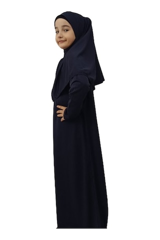 Dua İslamic Shop Kız Çocuk Tek Parça Namaz Elbisesi Lacivert