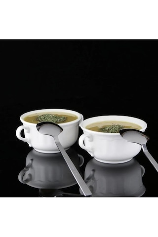Çorba Kasesi Çift Kulplu Çorbalık Porselen Çorba Kabı 11 Cm 2 Adet Güral Porselen