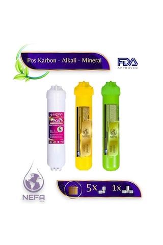 Tüm Arıtma Cihazlarına Uyumlu Post Karbon-alkali-mineral 3'lü Set