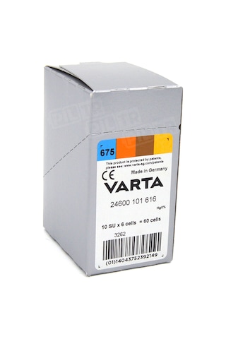 Varta 675 Numara İşitme Cihaz Pili 6 x 10 Adet