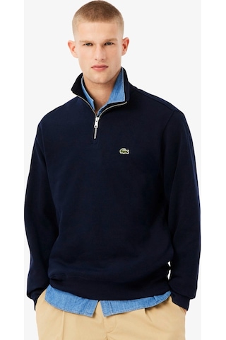 Lacoste Yarım Fermuar Sweatshirt Lacivert