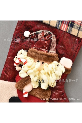 Happychildhood Noel Çorapları 3 Adet Noel Baba Şeker Çanta Süslemeleri Noel Süsleri