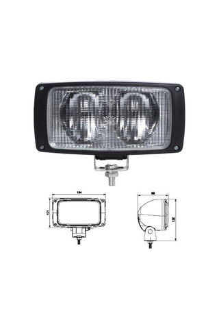 Üniversal Çalışma Lambası Çift H3 Ampüllü Petekli Cam - 201210-P