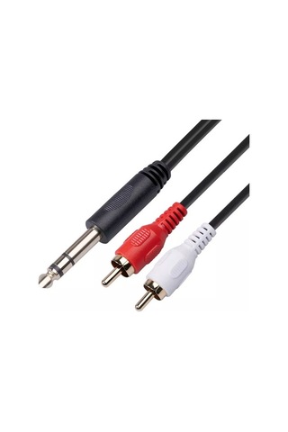 Flybuy Tv/dvd/amfi Ses Rca Maiyame Kaplama Kablosu Erkek Erkek Çift Bağlantısı Altın 6.35mm 1.5m - Ki