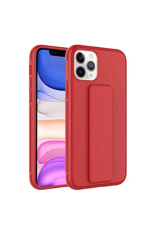 Apple Uyumlu iPhone 11 Pro Max Kılıf Zore Qstand Kapak Kırmızı