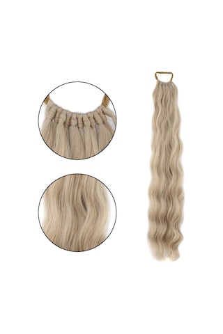 Lastik Tokalı At Kuyruğu Su Dalgalı / Kumral Beyaz Platin Röfle - Elm-01-740072 Renkli