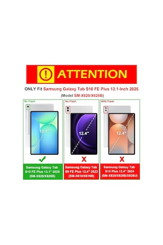 Samsung Galaxy Tab S10 Fe Plus 13.1 Kılıf 360 Dönen Kapaklı Standlı + Nano Ekran Koruyucu Arka Kapak