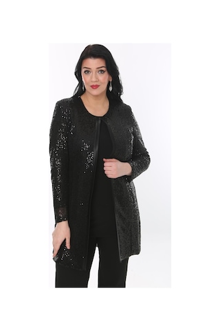 Büyük Beden 3786 Siyah Ceket+bluz Takım 001