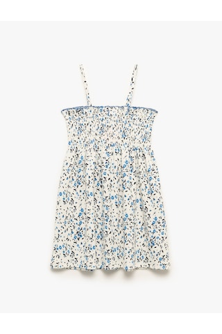 Koton Gipeli Çiçek Desenli A Kesim Askılı Elbise Mavi Desenli 5smg80053ak Mavi Desenli