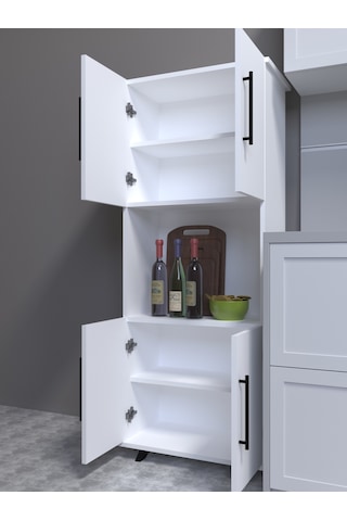 Dizayn Mutfak Dolabı 59.6x160 Cm Beyaz