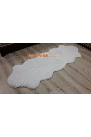 Doğuş Tavşan Tüyü Beyaz Post Halı 80 x 300 Cm