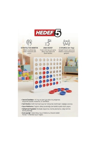 Hedef 5 56 Parçalı 2 Kişilik Mantık Zeka Ve Strateji Geliştiren Eğitici Renkli Aile Kutu Oyunu