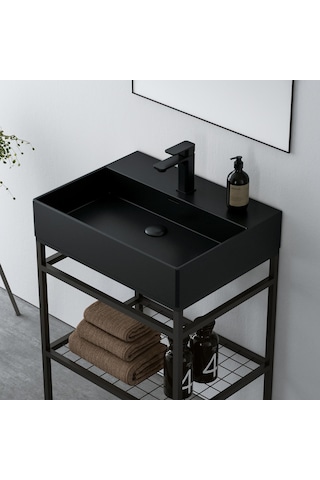 Orka Capetown 60 Cm Siyah Banyo Dolabı Takımı Siyah