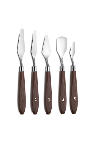 Südor Kırtasiye 5'li Metal Spatula Seti Çelik Spatul Akrilik Boya Yağlı Boya Hobi Çalışması