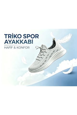 Leu Unısex Triko Spor Ayakkabı Gri