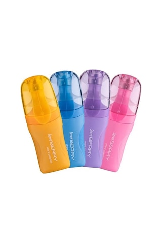 Serve Fosforlu Kalem Berry Set Mini Pastel 4'lü SV-BRMFKP4 Çok Renkli