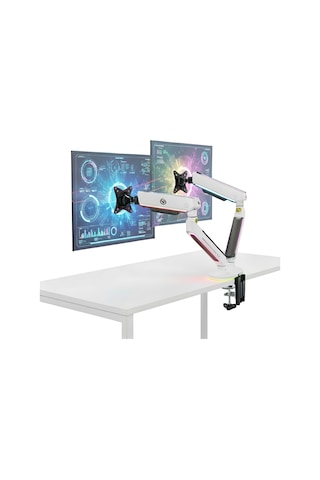 Npo Std54024hlw Elysium 27"-35" Amortisörlü Rgb Profesyonel Gaming Vesa Çift Kol Monitör Tutucu