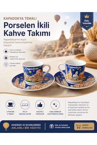 Kahve Fincanı2 Kişilik ,kapadokya Desenli