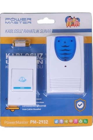 Ayt Powermaster Pm-2932 Kablosuz Uzaktan Kumandalı Kapı Zili 32 Melodili 50 Metre Çekim Mesafesi