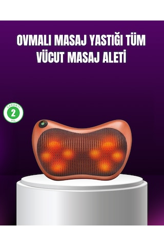 Ergonomik Derin Yoğurmalı Boyun Bel Sırt Masaj Cihazı Priz Çakmak Girişli Açık Bej
