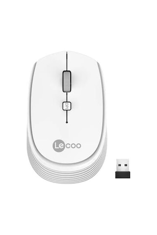Lenovo Lecoo Ws202 Kablosuz 1200dpı 4 Tuşlu Beyaz Optik Mouse