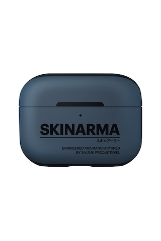 Apple Uyumlu AirPods Pro 2 Kılıf Skinarma Pu Deri Tasarım Spunk Kılıf Mavi