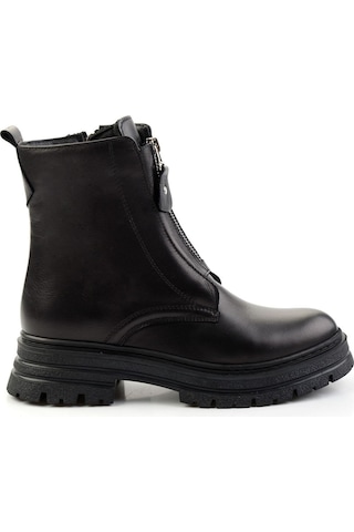 Bambi Siyah Hakiki Deri Kadın Bot & Bootie K02286089903 Siyah