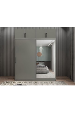 Porta Sürgü Kapaklı Dolap Gardırop Yüklüklü F 180 Cm Montaj Dahil