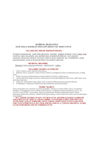 Ortopedik El Bilek Ateli Çift Yönlü Sinir Sıkışması El Uyuşması