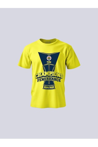 Fenerium Basket Şampiyonluk Kupa Sarı Tshırt Ç Sarı