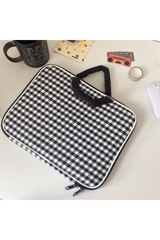 14 İnç Dizüstü Bilgisayar Çantası Gztk-3861 Karikatür Nakış Tarzı Çanta Black