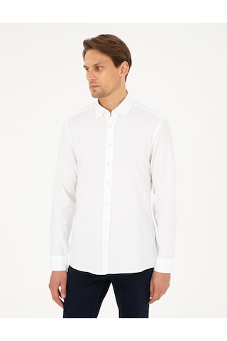 Pierre Cardin Erkek Beyaz Gömlek Desenli 50293255-vr013 Beyaz